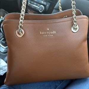 Kate Spade Brown Shoulder Bag with Chain Detail